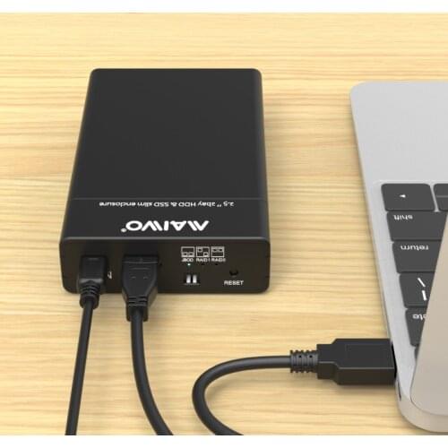 Maiwo K25682 2 Bay Hard Disk Drive Box with 2.5 Inch SATA/HDD/USB Enclosure