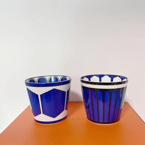 180ml Bone China Coffee Latte Espresso Tea Cups 2PCS Set With Orange Box Luxury Drinkware For Home Decor Birthday Wedding Gifts