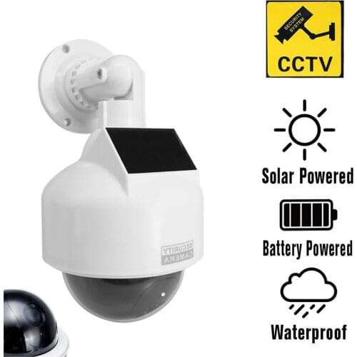 Newest Solar Power Fake Camera Dummy Outdoor Indoor Dome Waterproof Simulate Security Camera Led Light CCTV Surveillance Camera