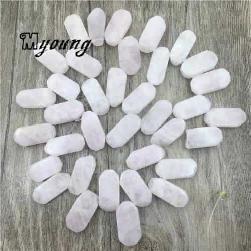 Polished Roses Quartz Slice Beads, Genuine Pink Crystal Quartz Druzy Gem Stone Necklace DIY Accessories, MY1741