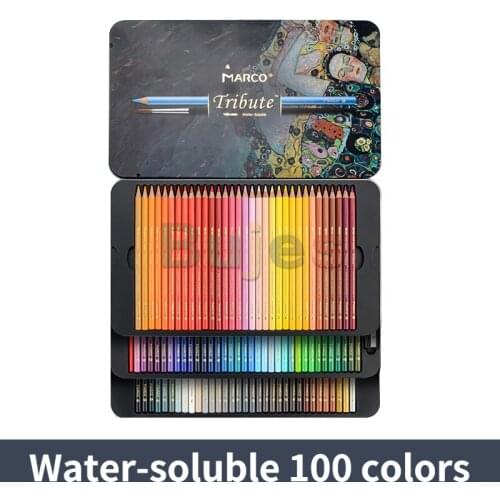 Marco Master Professional 100 Color Watercolor Pencil Artist Quality Supplies for Student Painting and Drawing Coloring Pencils