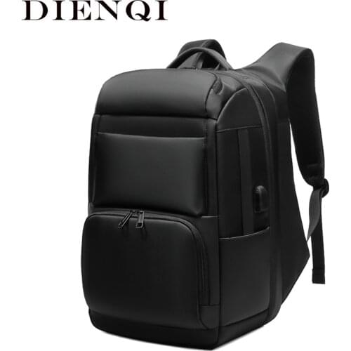 DIENQI Large Capacity Backpacks Mens 17 Inch Laptop Bag Pack USB Charging School Bags Travel Bags For Men Anti Theft Backpack
