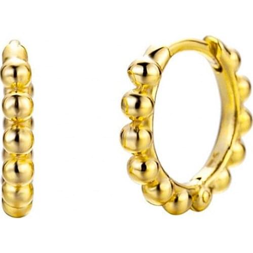 925 Sterling Silver Ear Buckle Trumpet/Medium Gold Hoop Earrings Minimalist Female Fashion High-Quality Jewelry Birthday Gifts