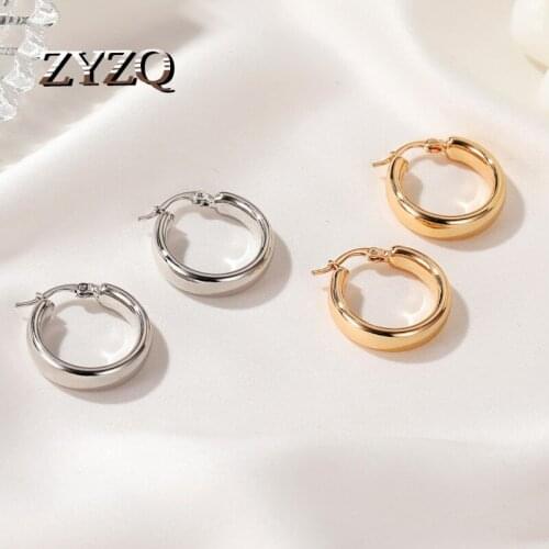 ZYZQ Hip Hop Street Style Earrings For Women Simple Metal Round Earrings Fashion Cocktail Party Jewelry Accessories Wholesale