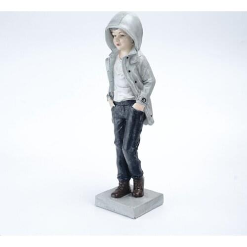 Nordic Resin Statue Street Cool Boy Sculpture Accessories Home Decor Living Room Decoration Figurines Child Holiday Gift
