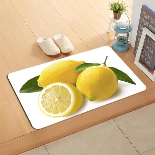 Custom Modern Lemon Fruit Doormat Floor/Bath/Kitchen/Beach Mat Flannel Sponge Fabric 3D Printed Shaggy Decoration For Bedroom