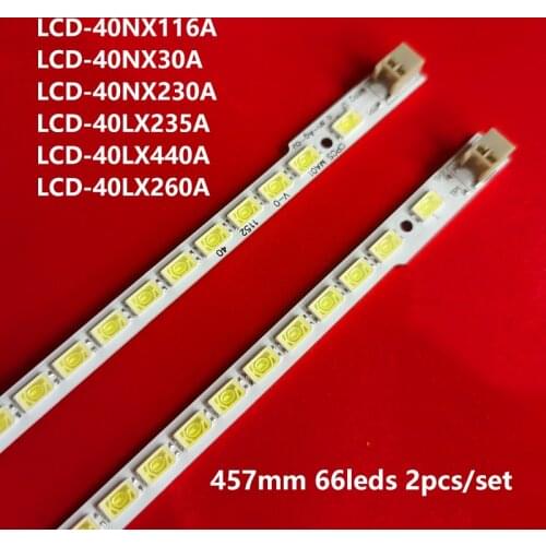 2pcs LED Backlight Strip 457mm 66leds for LCD-40NX116A LCD-40NX30A LCD-40NX230A LCD-40LX235A LCD-40LX440A LCD-40LX2600A