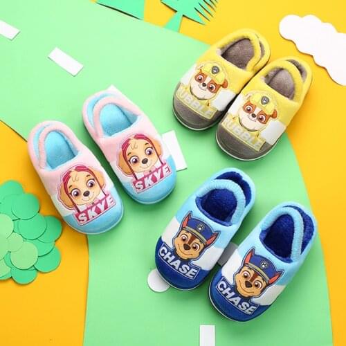 Paw Patrol Toys Kids Cartoon Slippers Winter Baby Girls Shoes Chase Skye Anime Figure Indoor Slipper Birthday Gift For Children