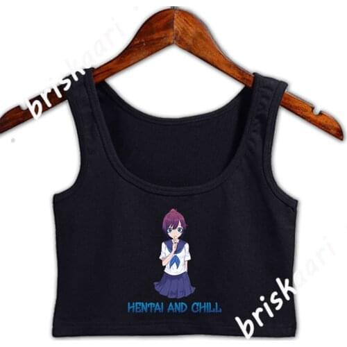 Hentai And Chill Crop Top Women Designing Crazy Cool Gents Spring Autumn Crew Neck Top For Women Vest