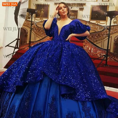 Royal Blue Evening Gown For Women 2021 Vestidos De Fiesta De Noche V Neck Formal Party Dresses Custom Made robe de soirée femme