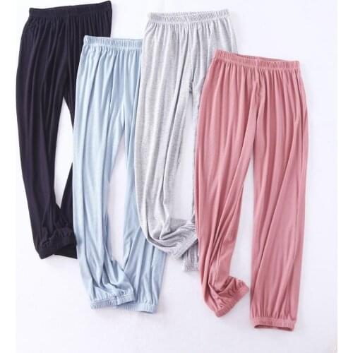 M-XXL Lounge Wear Pajamas Pant New Modal Lantern Womens Trousers Spring Autumn Loose Casual Home Pants Sweatpants For Women