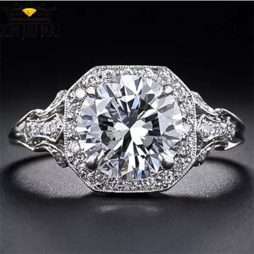 925 anillos Silver Romantic Wedding Rings Jewelry Cubic Zirconia Ring For Women Men Rings Accessories Diamond Rings For Women