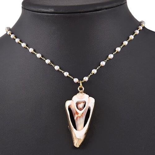 ZHINI Personality Punk Horns Pendant Necklaces for Women Fashion Imitation Pearls Chain Statement Necklace Jewelry collier 2021