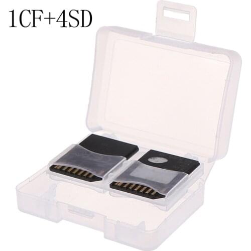 1pc Plastic CF/ SD TF Card Storage Box Protector Holder Hard Case Potable CF Carrying Memory Card Case Holder 1CF+4SD