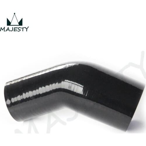 1 pcs silicone pipe 2.75" to 3" 70mm - 76mm Silicone 45 Degree Elbow Reducer Pipe Hose+Clamps black