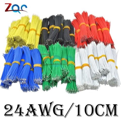 100PCS Tin-Plated Breadboard PCB Solder Cable 24AWG 10CM Fly Jumper Wire Cable Tin Conductor Wires 1007-24AWG Electrical Wires