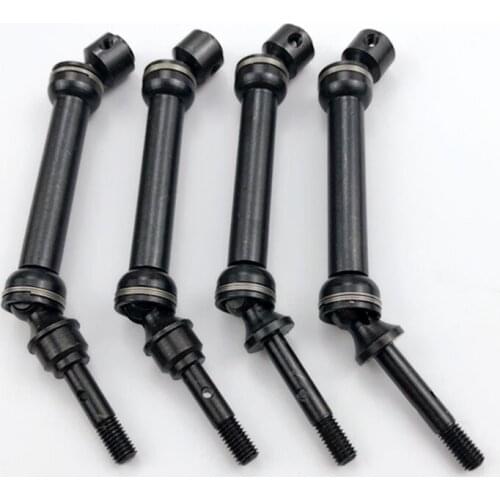 2PCS 45# Steel Front/Rear Drive Shaft Split Type CVD Universal Joint Dog Bone for 1/10 RC Car Slash 4x4 Huanqi727 DIY Parts