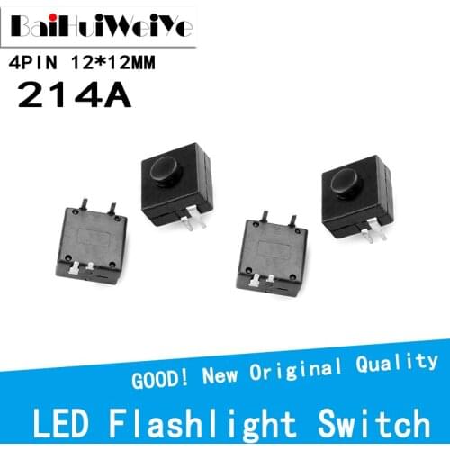 20PCS Flashlight Button Switch 1212-214A 214A 4Pins Bent Feet 12 * 12 mm self-locking switch ON-ON-OFF 2 Open 1 Close