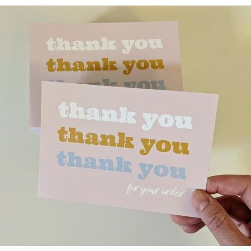 200PCS Small Business Thank You Card Thanks For Your Purchase Card Paper Card For Small Shop Gift Packet Insert Cards
