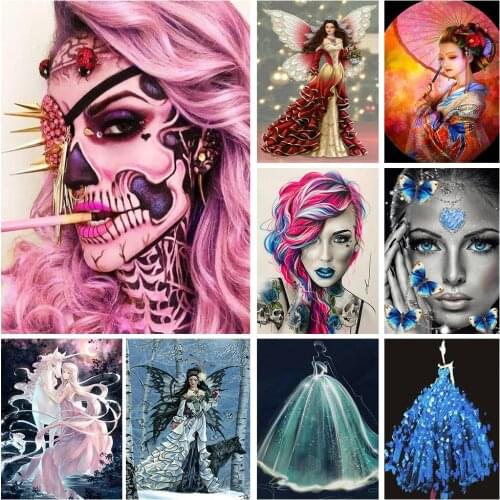 5D DIY Art Diamond Painting Beautiful Girl Pattern Diamond Mosaic Full Embroidery Cross Stitch Home Decoration Gift