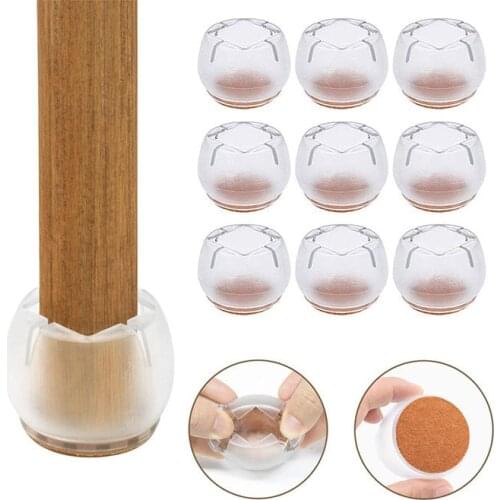 4pcs Silicone chair leg caps round stool Table foot socks Cover hole plugs Anti-slip furniture feet Bottom felt pads protector