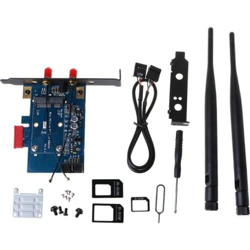 Mini PCI-E PCI Express to PCI-E 1x Adapter with SIM Card Slot for WiFi 3G/4G/LTE Wireless Card Converter