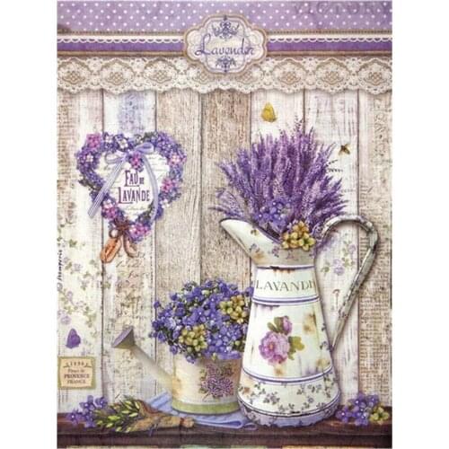 Diamond Painting Flower Lavender 5D Diy Diamond Embroidery Cross Stitch Home Decoration Diamond Art Purple Woonden Handicraft