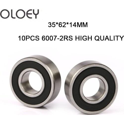 Free Shipping 2pcs High quality 6007-2RS ball bearing 35x62x14 mm deep groove ball bearing 6007RS 6007