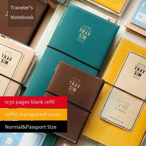 Sharkbang TN Passport TRAV SIM Travelers Notebook Free PVC Cover Journals Agenda Planner Blank Bandage Dairy Book Stationery