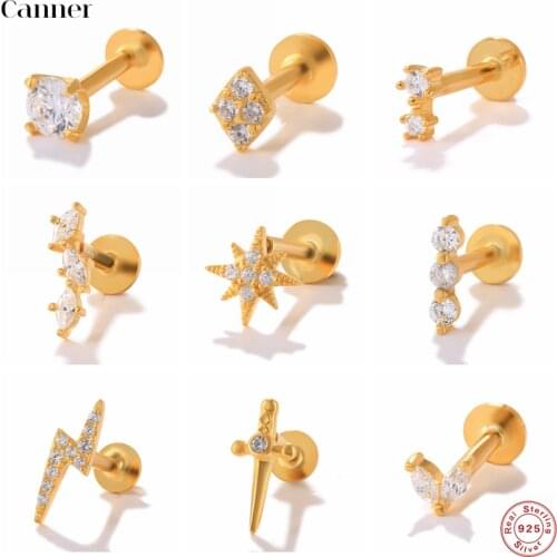 Canner 1pcs Pendiente Plata 925 Earrings For Women Angels Wings Dragonfly Stud Earings Cartilage Piercing Jewelry 2021 Trend W5