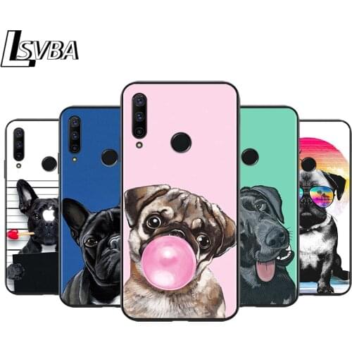 Anti-Fall Soft Black Cover Cute Cartoon Dog For Huawei Honor 10i 10 8S 8C 8X 8A 8 7S 7A 7C Pro Phone Case