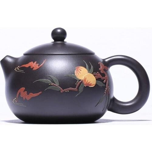 Black Zhu Black King Kong Peach Xishi Teapot Pot Yixing Purply Clay Teapot Chinese Kongfu Tea Pots 200ml