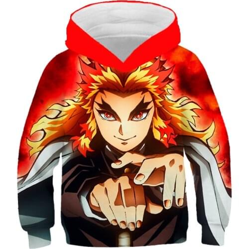 Demon Slayer 3D baby Kids Hoodie Girls Off white Ghost Blade boys clothes Casual Sweatshirts Pullover Anime Harajuku Streetwear
