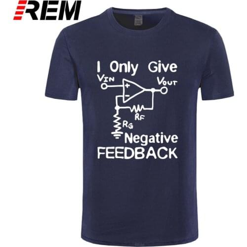 REM tee New Funny Cotton Short Sleeve T Shirt Cotton Print Tee I Give Negative Feedback Computer Engineer T-Shirt