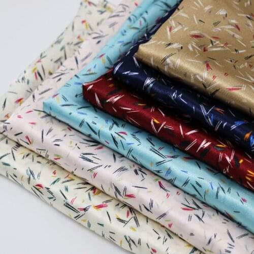 Geometric Satin Tissu Soft Holiday Decoration Material Textile Charmeuse Meter