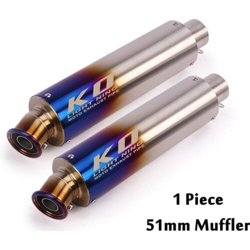 38-51mm Stainless Steel Exhaust Pipe Baffles Muffler Tips Removable DB Killer Silencer Slip On Modified System Motorcycle ATV