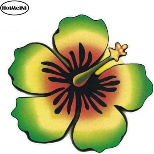 HotMeiNi 13cm x 12.4cm Car Stickers for Rasta Hibiscus Decal Flower Window Bumper Sticker Waterproof Car Styling Accessories