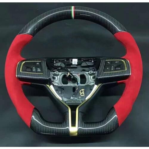 Cuatomized Forged LED Gloss Carbon Fiber Steering Wheel Alcantara Leather for Maserati Levante Ghibli Quattroporte 2016-2020