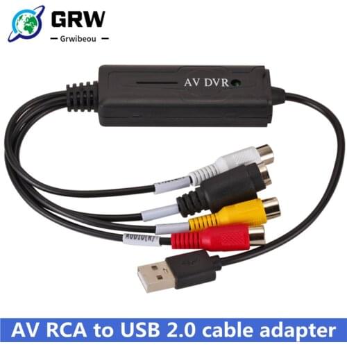 GRWIBEOU AV RCA to USB 2.0 cable adapter converter Audio Video Capture Card Adapter PC CableS For TV DVD VHS capture device