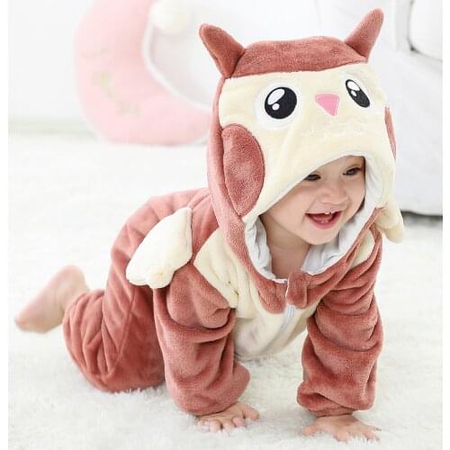 Baby Boy Girl Rompers Animal Eagle Infant Newborn Winter Clothes Jumpsuit For 0-4Y Toddler Bebe Outfits Panda Costume For Girls