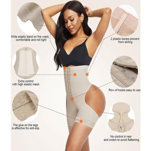 Women Plus Size Lace High Waist Corset Butt Lifter Tummy Control Panties Booty Lift Pulling Shapewear Beauty Cincher For Clothes