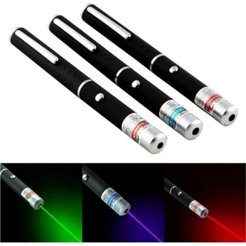 5mW Laser Pointer High Power 650nm green 532nm blue-violet 405nm Laser Pointer Pen Adjustable Burning Match Without Battery