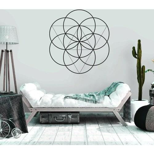 Mandala Alchemy Wall Decal Quotes Sacred Seed of Life Geometry Mandala Wall Sticker Vinyl Bohemia Home Decor Wallpaper Z507