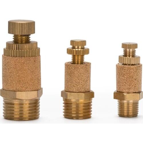 Copper fitting M5 1/8" 1/4" 3/8" 1/2" Pneumatic Brass Exhaust Muffler Pneumatic Silencers Fitting Noise Filter Reducer Connector