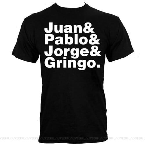 T-Shirt Juan And Pablo And Jorge And Gringo Mens Black Cotton Colorful O Neck Tee Shirt