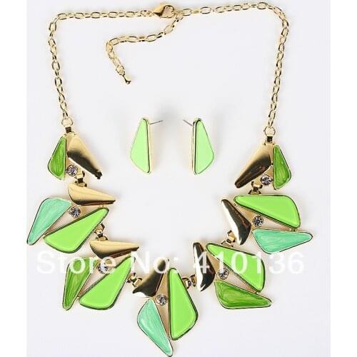 MS17642 Fashion Jewelry Sets Bright Pink/Green Colors High Quality Bridal Jewelry Party Gifts 2014 New