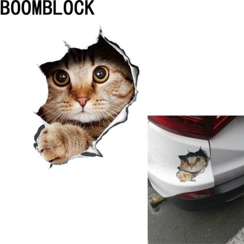 Car Sticker 3D funny kitten simulation decal for Nissan Qashqai J11 J10 Juke X trail T32 T31 Chevrolet Lacetti Cruze Accessories