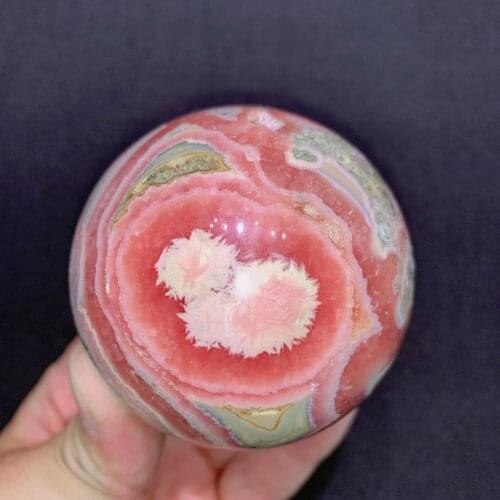 Natural Crystals Quartz Rhodochrosite Sphere Ball Energy Reiki Stones Room Home Office Aquarium Decoration Accessories Gemstone