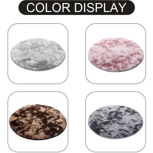 New Long Hair Carpet Washable Round Tie-dye Carpet for Living Room Bedroom Bedside Carpet Gradient Color Rug Personality Blanket