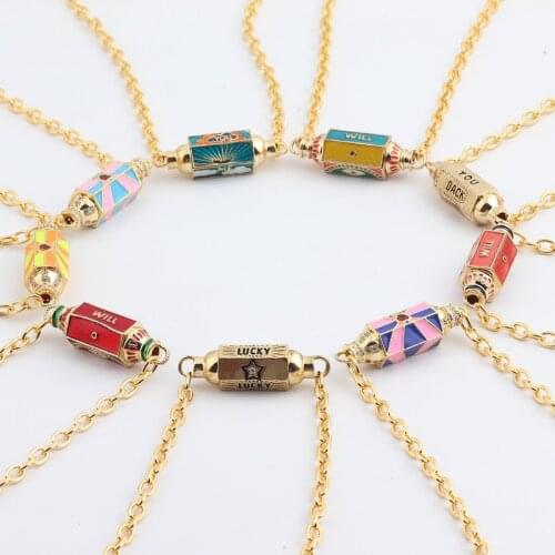 Colorful Letter Pendant Necklace for Women Men Gold Turkish Evil Eye Bead Couple Pop Art Punk Hip Hop Handmade Jewelry Collars